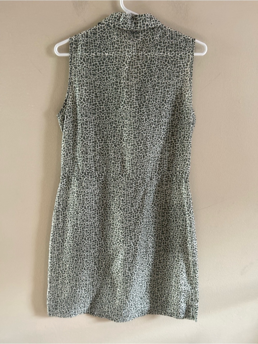 Anthropologie Green Abstract Mosaic Print Zip Front Utility Shirt Dress - Picture 6 of 6